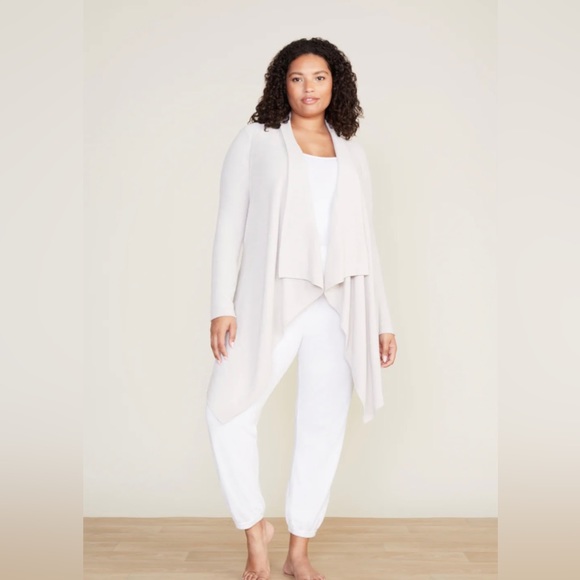 BAREFOOT DREAMS CozyChic Ultra Lite Hi/lo Cardi Size L/XL Color Sea Salt - Picture 1 of 12